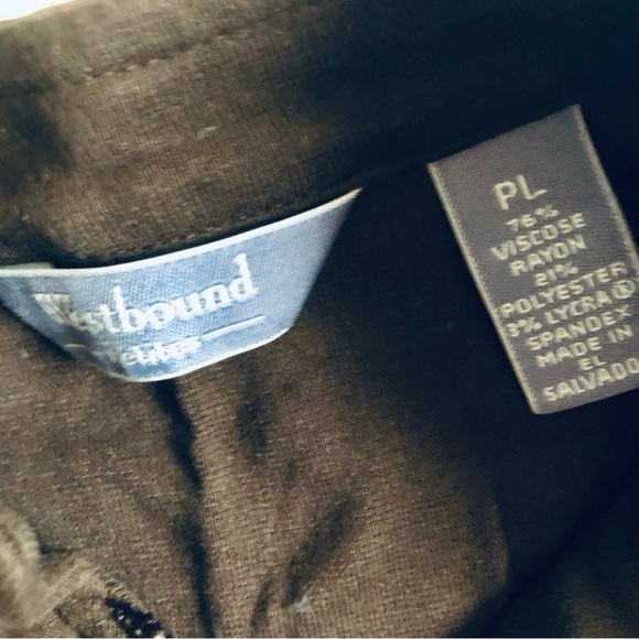 Westbound Brown Zippered Knit Jacket Sz LP - Picture 3 of 3